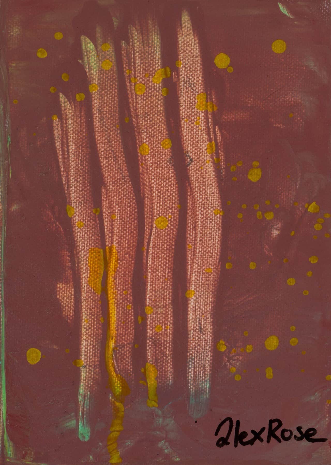 Three bold wobbly shapes in yellow, blue, and red with thick black outlines bouncing on a purple-and-blue checkerboard background